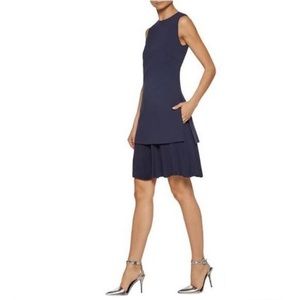 THEORY Malkan Pleated Navy Dress